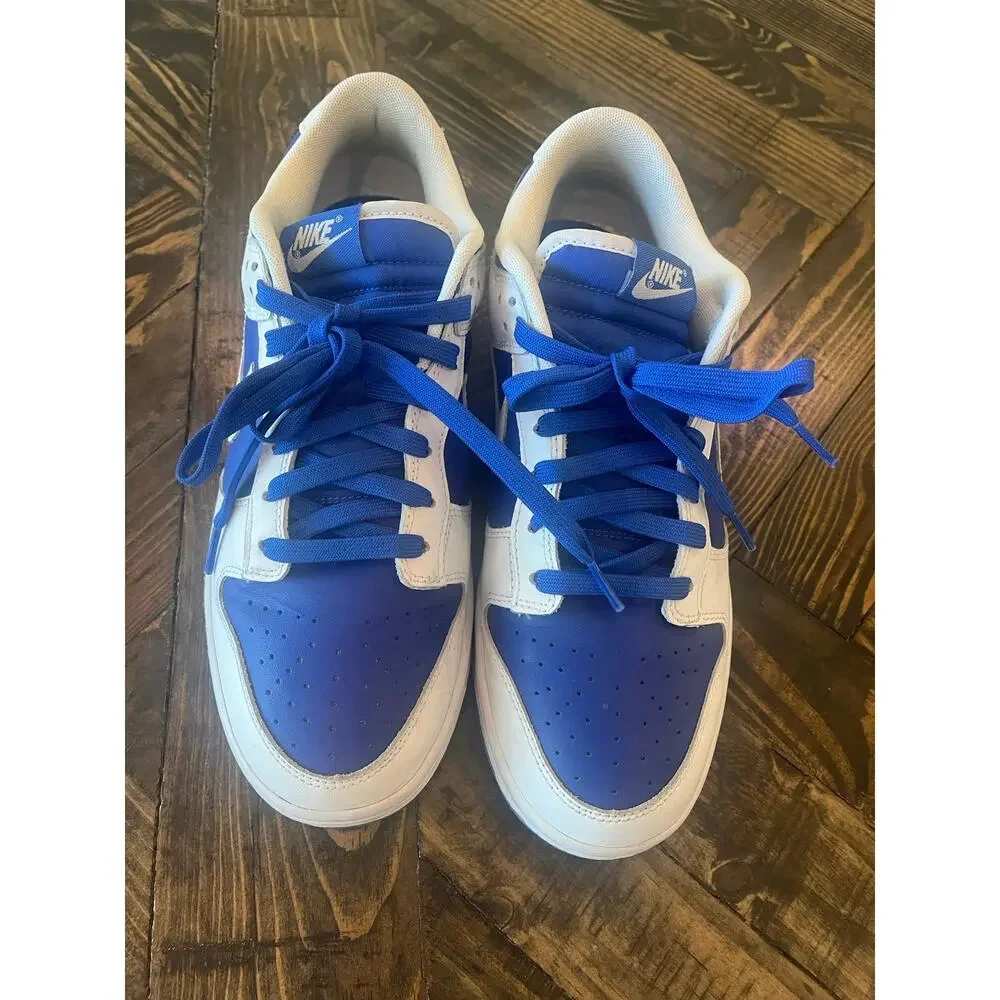 Nike Dunk Low Top Sneaker Head Men 10 Race Blue Royal Streetwear Preppy Grunge